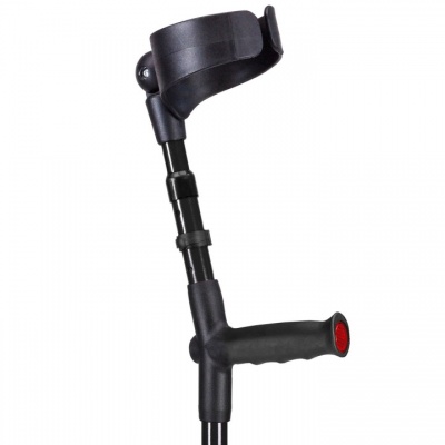 Ossenberg Black Closed-Cuff Soft-Grip Double Adjustable Forearm Crutch